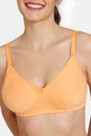 Zivame Beautiful Basics Double Layered Non Wired 3/4th Coverage Backless Bra - Mock Orange — thumbnail 4